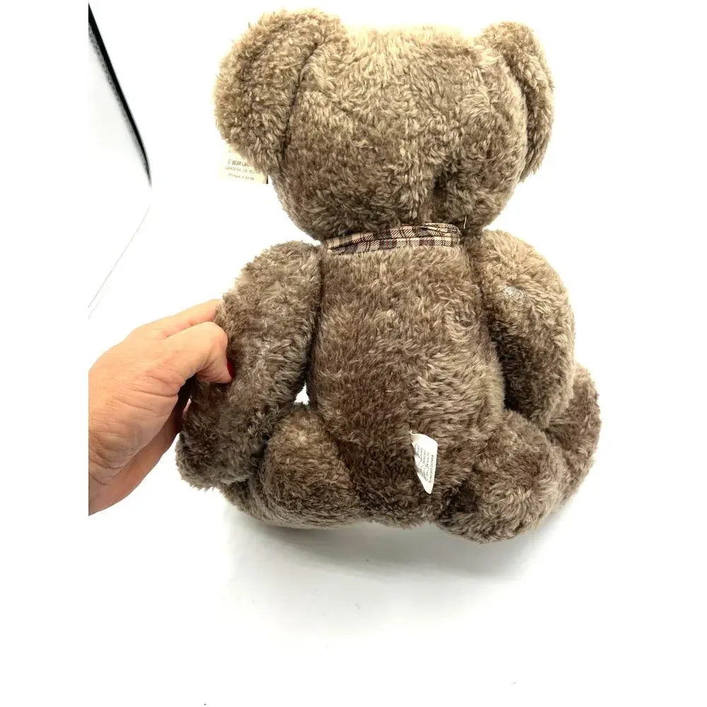 Vintage NWT  Bearland Teddy Bear Movable Parts‎ Plaid Bow 90s